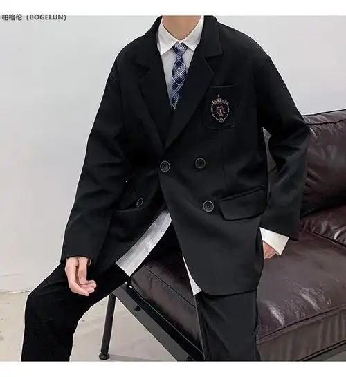 套装jk制服春夏季韩国高中学生校服英伦风班服外套dk西装情侣装女裙s