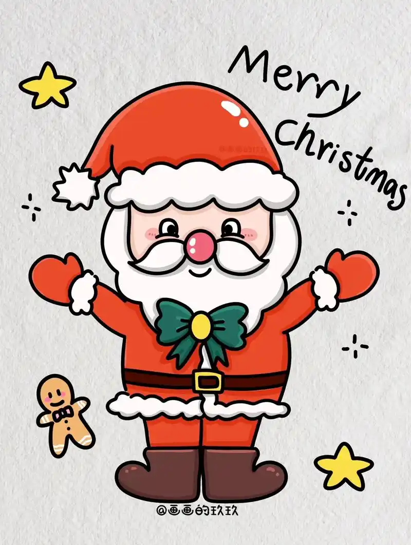 圣诞老人简笔画教程图解来啦～贺卡手帐都可 78世上本没圣诞老人
