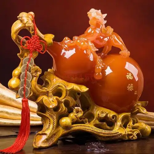 礼之源 葫芦貔貅工艺品摆件 家居客厅装饰品乔迁开业礼品办公室风水