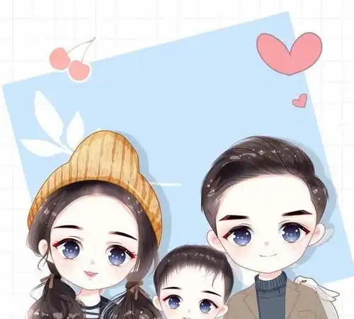 一家三口头像超萌三张分开