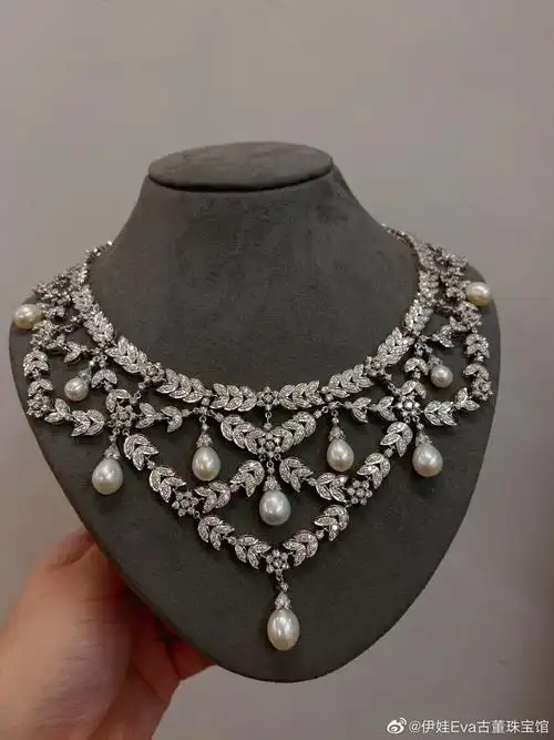 钻石珍珠古董项链