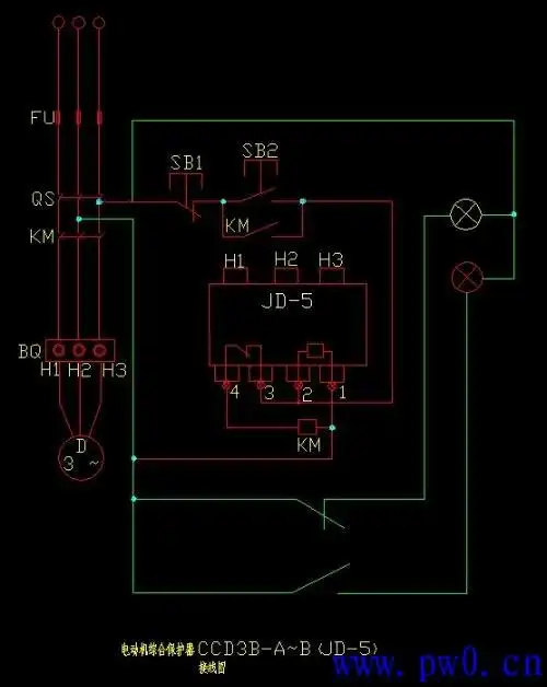电动机综合保护器配交流接触器接线