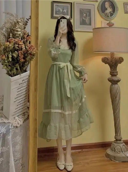 ootd设计感宫廷风仙女裙穿搭分享