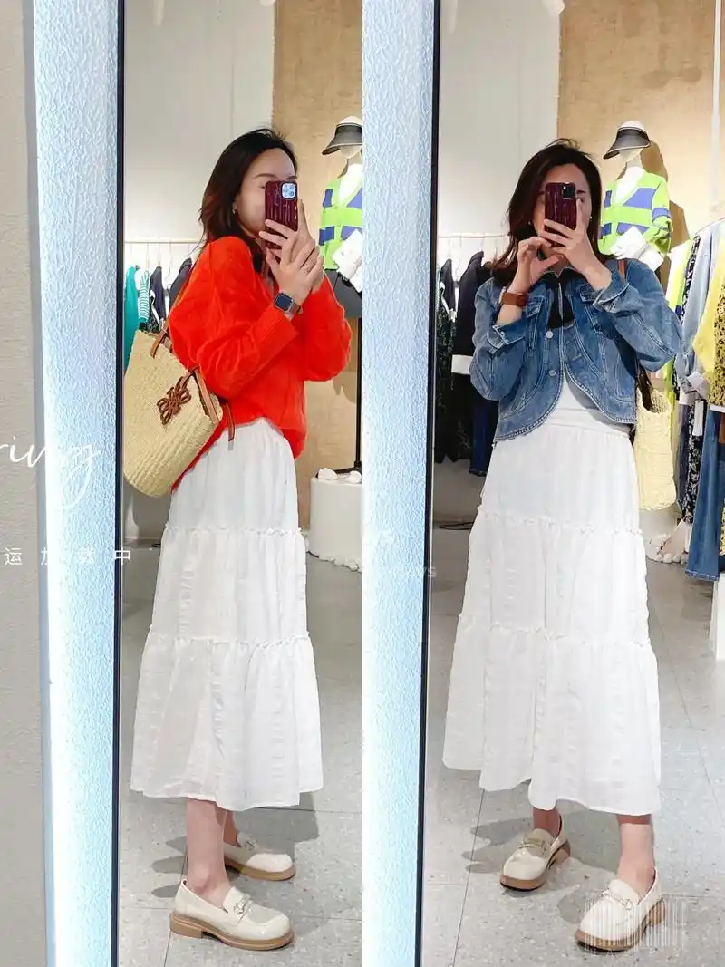 ootd春日白裙子穿搭