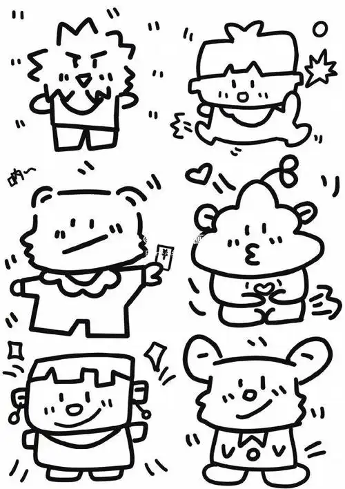 可爱的涂鸦简笔画素材～(cr🎨齐齐的绘画)