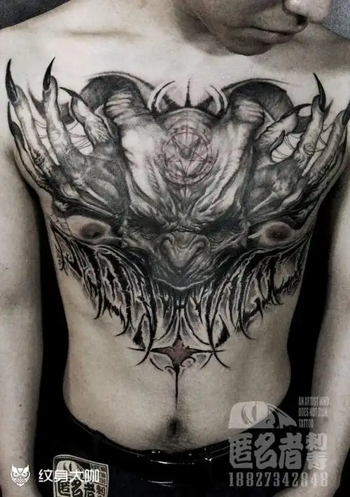 撒旦 包胸_胸部欧美写实纹身图案大全 - 纹身大咖