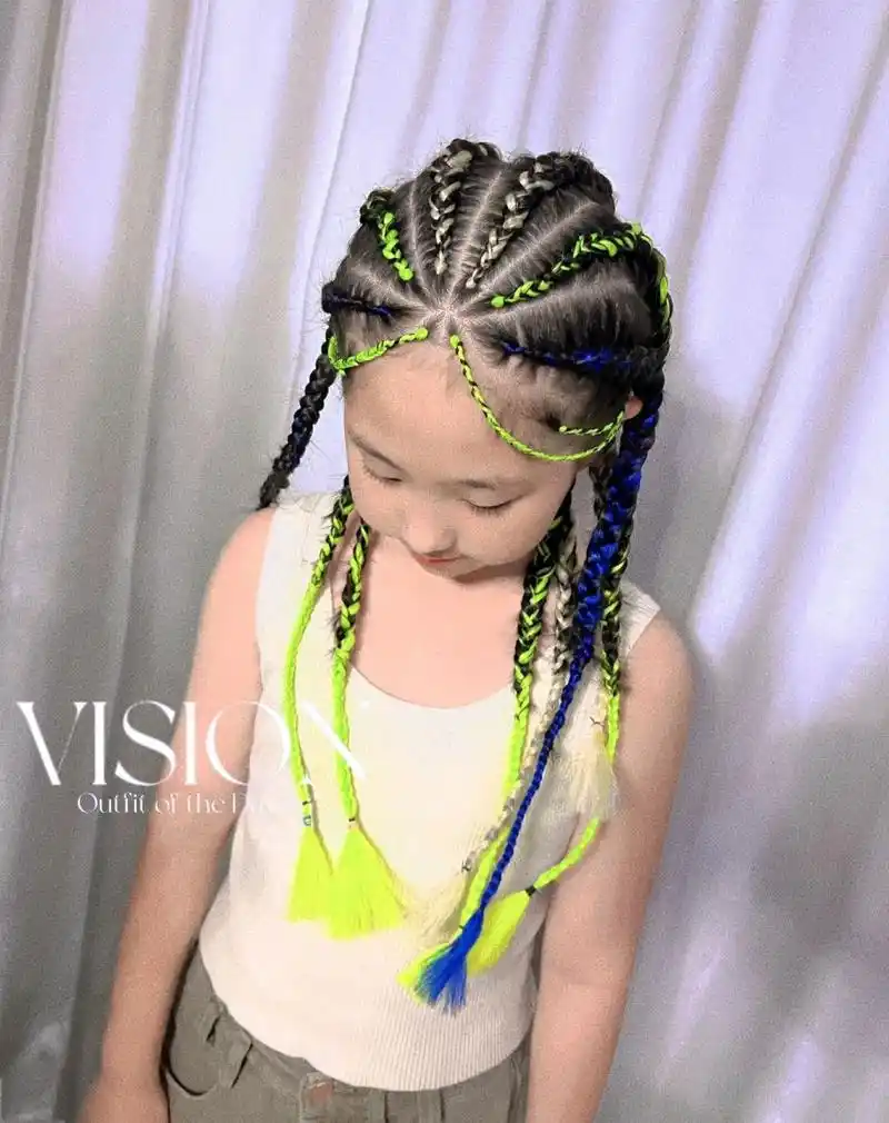 儿童脏辫96小女孩编发99街舞发型个性发 小女生编发,小朋友编发