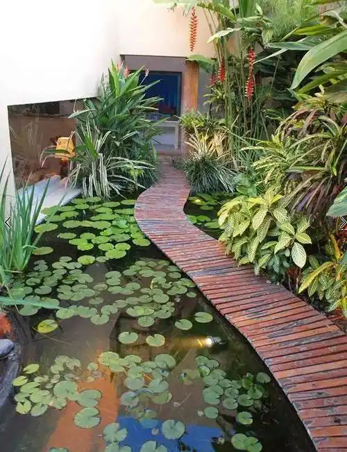 别墅花园养鱼池设计方案_庭院_方小池_游姿