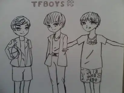 图tfboys漫画版简笔画曝光三只小鲜肉出道以来备受好评