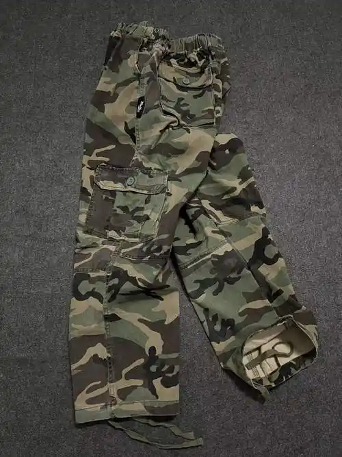 迷彩美式街头水洗全棉街舞滑板嘻哈宽体阔腿迷彩裤