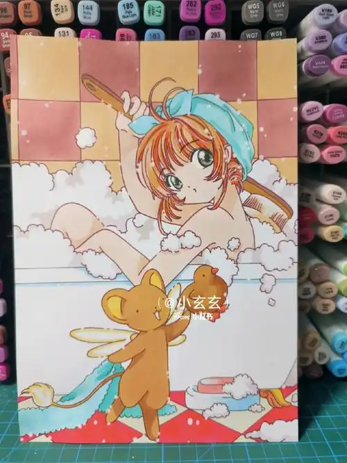 第105张马克笔临摹练习百变小樱附过程