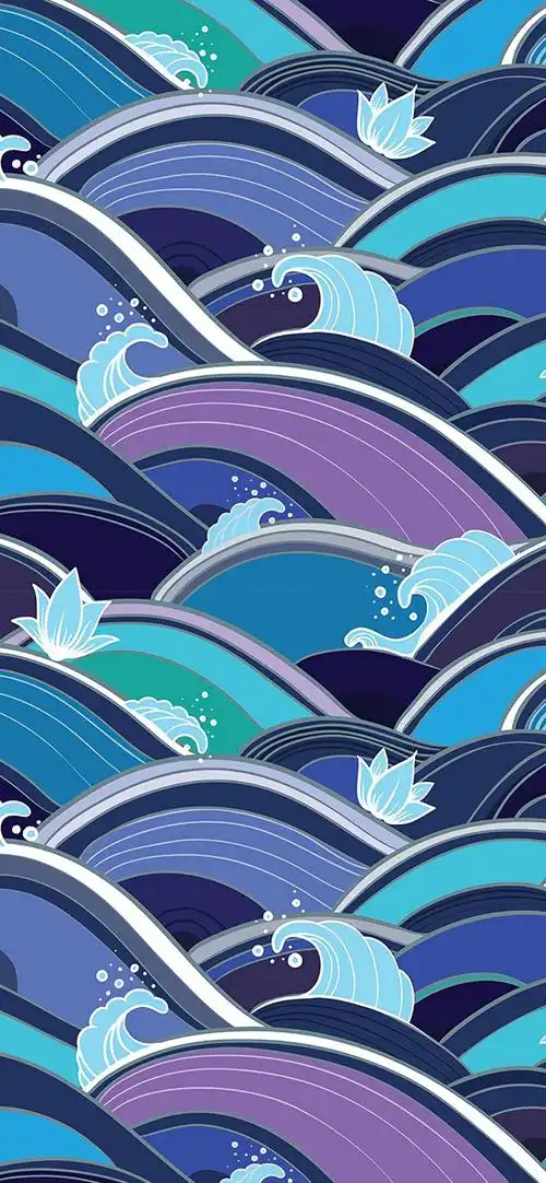 日系和风平铺壁纸