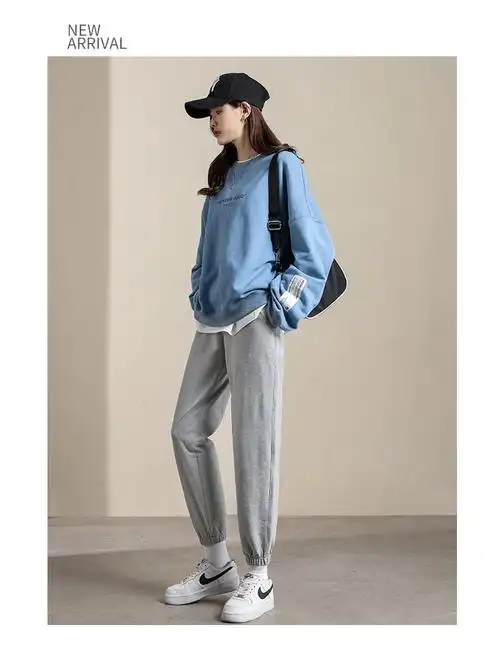 春夏裤子女运动裤宽松显瘦2024学生束脚卫裤休闲春秋百搭女生长裤