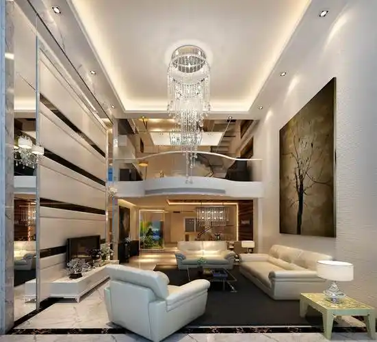 420平美式复古风格高档别墅吊顶装修效果图