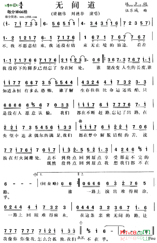 无间道简谱-刘德华演唱