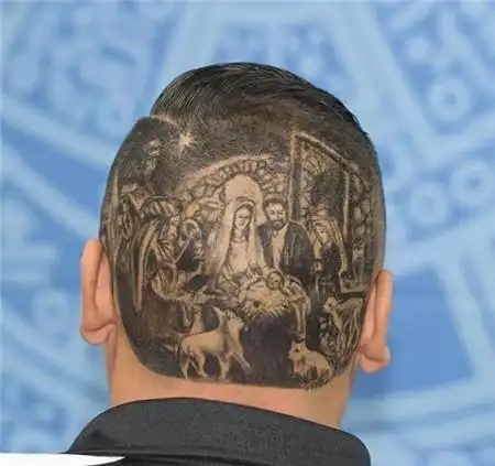 寸头雕刻发型 后脑藏"惊喜"