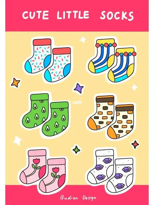 ipad简笔画可可爱爱的小袜子