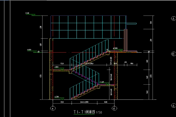 一二层楼梯平面图画法