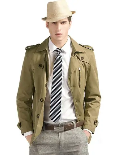 wantdo 男士 休闲 风衣 男式 中长款风衣外套 男风衣 lm-6612 (土黄