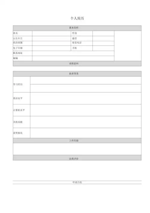求职简历模板大全(5套精品)(20200723182749).docx 9页
