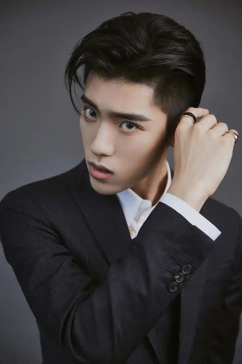 王子异复古西装, 黑色条纹西装搭配利落背头,bro今天是复古优雅的绅士