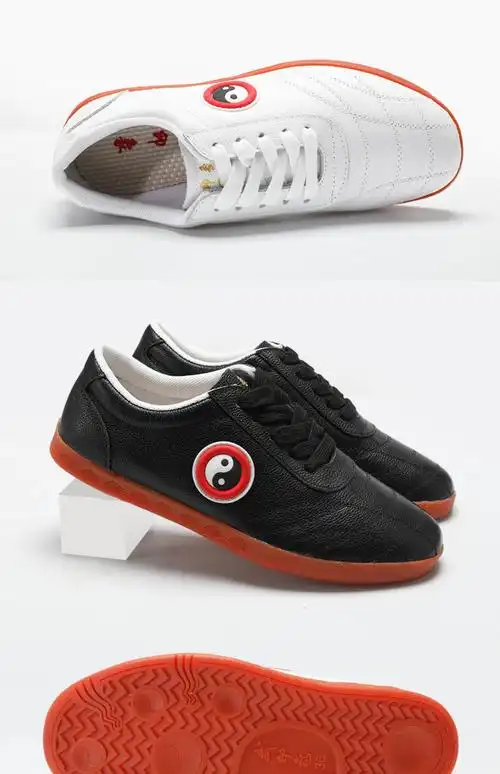 太极鞋牛筋底真皮太极拳练功鞋女秋冬冬软牛皮男武术训练鞋sn3033白色