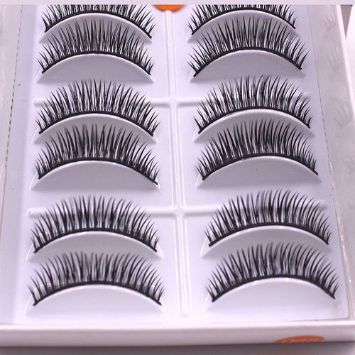 黑梗撑单眼皮内双硬梗手工磨尖假睫毛自然浓密佩戴新手适合10对