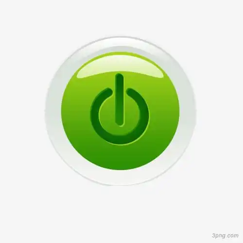 绿色清新淡雅简洁开关按钮png素材透明免抠图片-图标元素