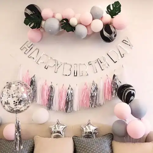 多款中国风背景主题个性生日宴简单款周岁生日布置女宝宝背景墙