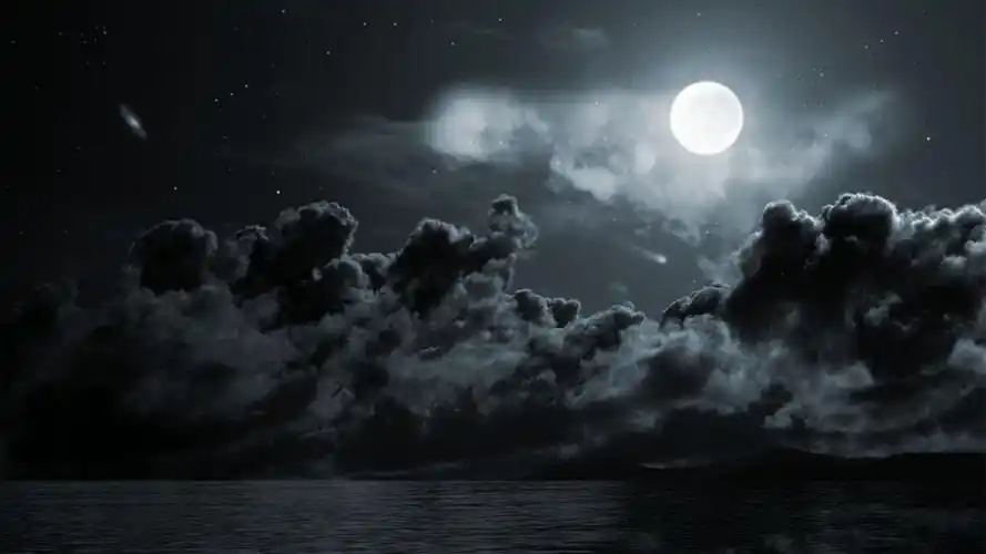 风景壁纸,唯美,高清,天空,月亮,云彩,壁纸,1920x1080