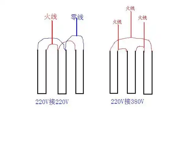 220v法兰电热管6根柱接线图