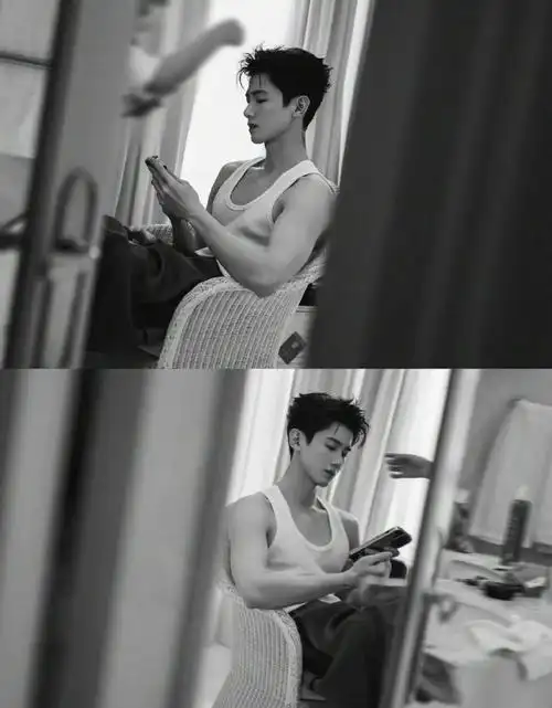 白敬亭的肌肉隔着衣服都能看到