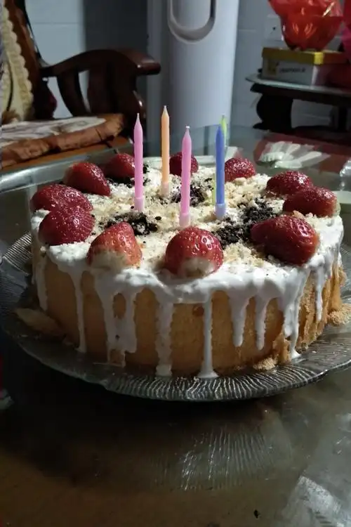 好胃口的涵宝贝做的宝宝版本的生日蛋糕无奶油