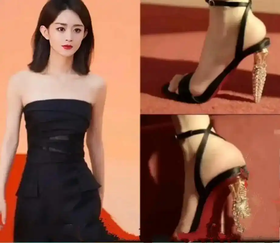 赵丽颖穿的这高跟鞋第一次见啊!