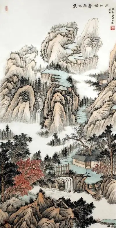 在绘画山水画时用笔,用墨,设色是否恰到好处,就比较符合书画收藏的