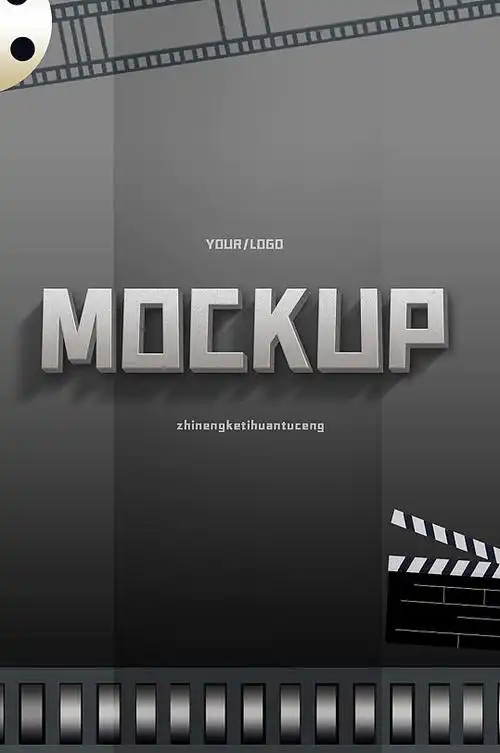 原创3d影视logo样机