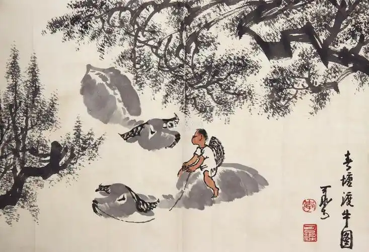 齐白石的高徒李可染画了三个布袋和尚体现他心境的成长变化