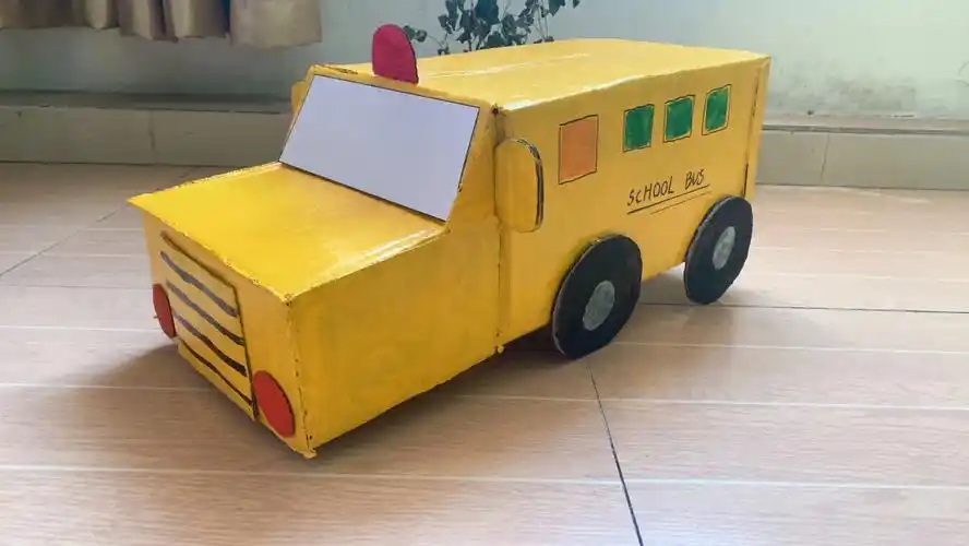 手工汽车校园巴士06