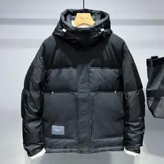 蒙口动感羽绒服冬季厚款外套男时尚流行百搭冬装夹克保暖休闲男士衣服