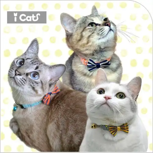 日本制造 icat 猫咪安全项圈 英伦纯棉 波点x波普 成猫/幼猫款