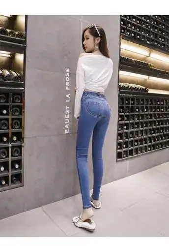 都霏女士牛仔裤 紧身牛仔裤女提臀网红同款蜜桃臀性感美臀包臀高腰