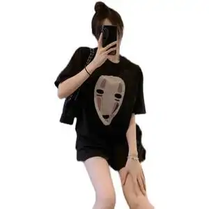 listen 童年的记忆 超酷无脸男t恤 春季新款刺绣卡通图案t恤