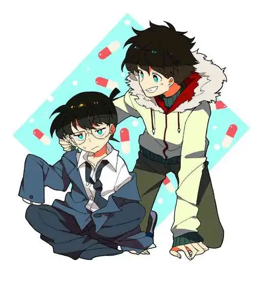 怪盗基德和柯南工藤新一的头像抱图留名