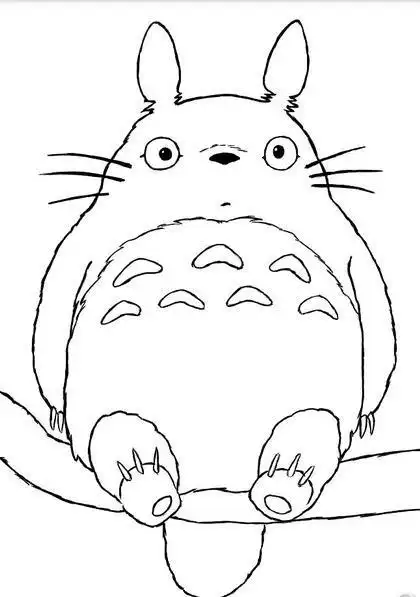 超萌可爱的龙猫卡通动漫简笔画图片欣赏 龙猫简笔画