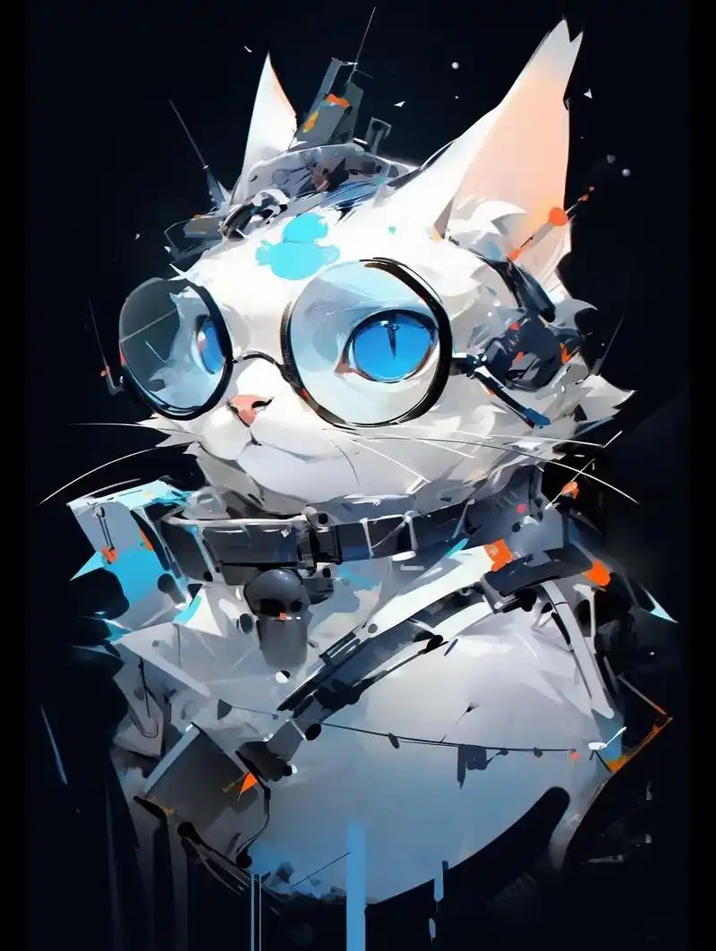 酷猫头像 戴眼镜的潮猫.#ai绘画 #哈基米 #猫咪头像 # - 抖音