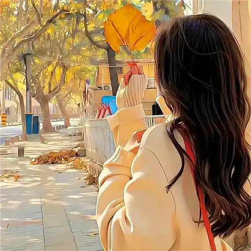 治愈系照片手绘头像女生