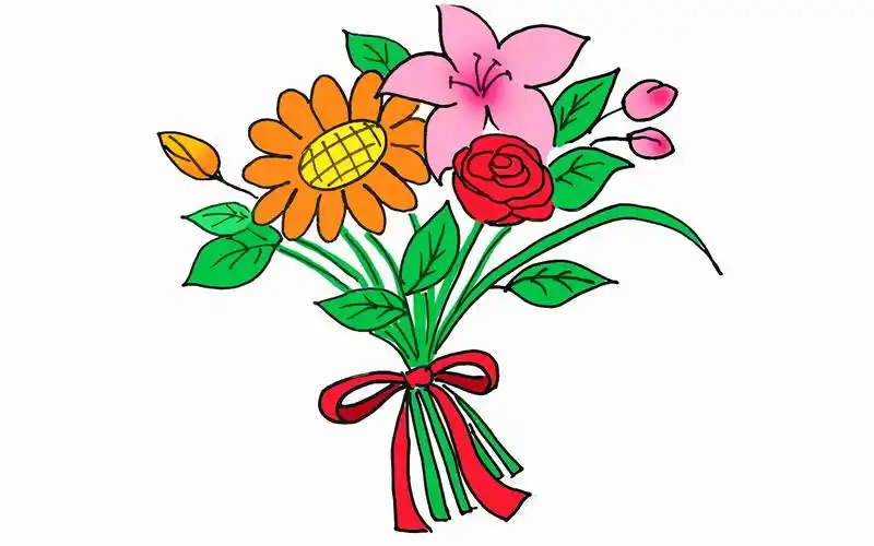 花朵简笔画教程,涂上颜色,简单又漂亮!