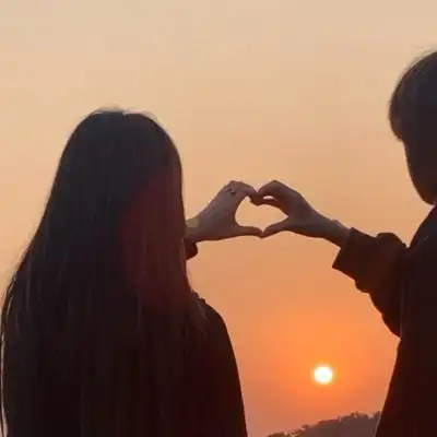 一对两张唯美真人情头头像,情侣头像图片-回车桌面