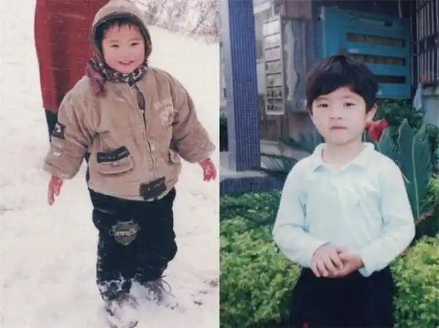 从照片来看小时候的刘昊然和现在样子差距不大并且看起来非常可爱