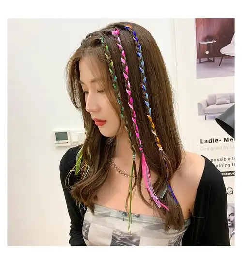 夏季编发彩绳儿童彩色辫子发绳编头发丝带彩带神器七彩脏脏辫头绳